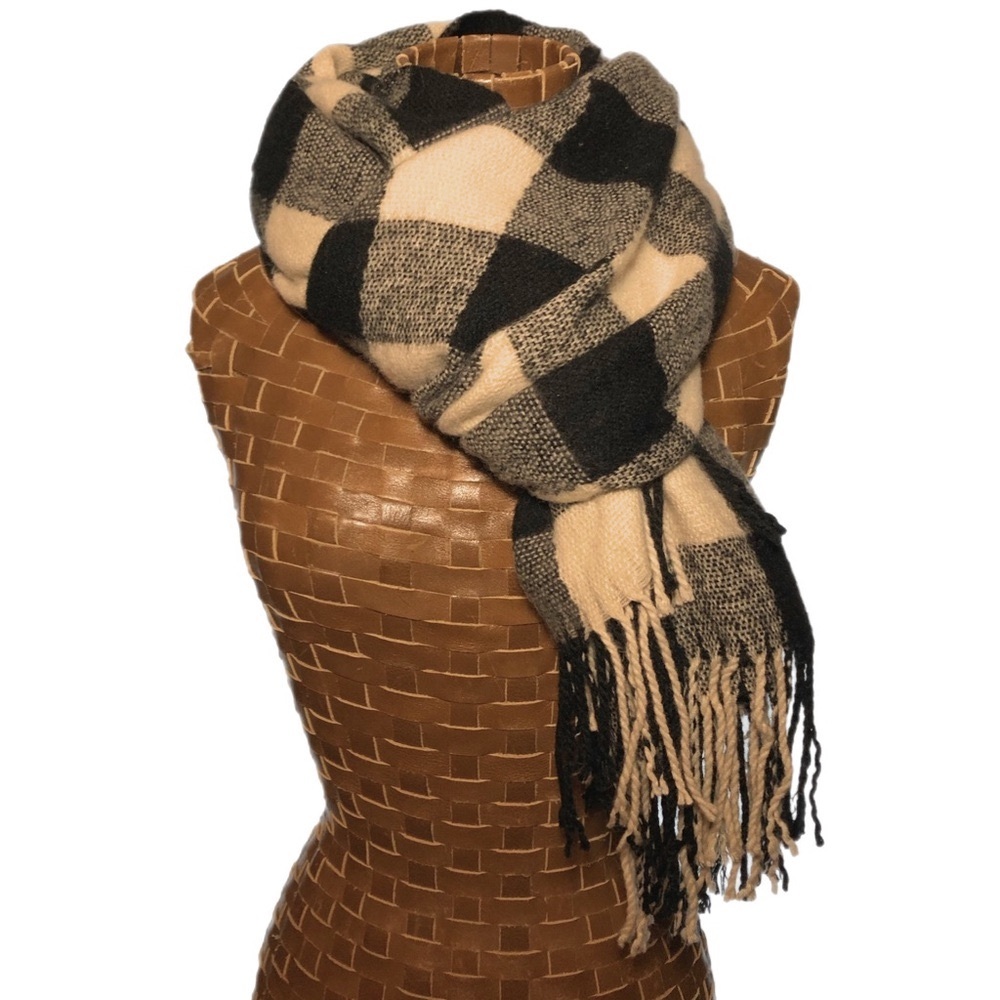 Plaid Blanket Scarf Set Of Two - Picture 2 of 10